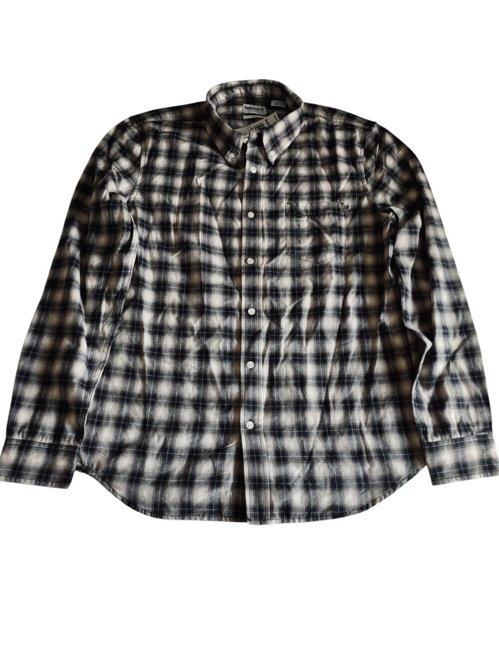 Timberland Large Slim Fit Plaid Long Sleeve Button Down Shirt